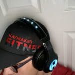 Man wearing Haymaker headphones